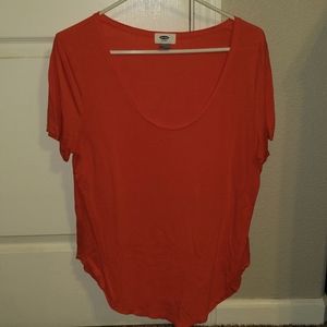 Old Navy Orange Scoop Neck T-shirt